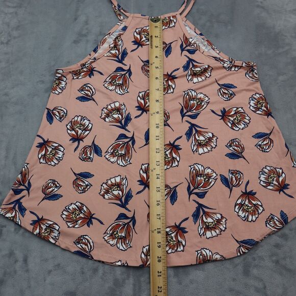 Top Fashion New York Shirt Womens M Pink Sleeveless Floral Print Loose Top - Picture 4 of 13